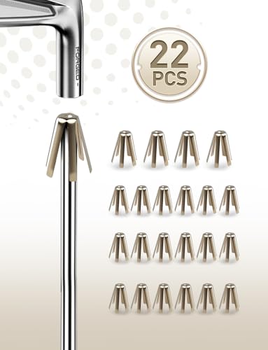 Hateenru 22PCS 6 Legs Brass Golf Shaft Adapter Shims, Universal Shim for Golf Shafts Iron Fits Ferrules .335 .350 .355 .370 Golf Club Parts Adjustable Accessories