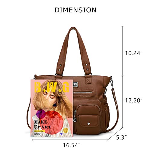 Image of KL928 Large Purses for Women Shoulder Bag Tote Handbags Stylish Vegan Leather Hobo Bags Ladies, A-Black-4 | Large