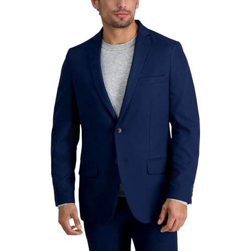 Haggar mens Active Series Stretch Slim Fit Separates Business Suit Jacket, Midnight, 46 US