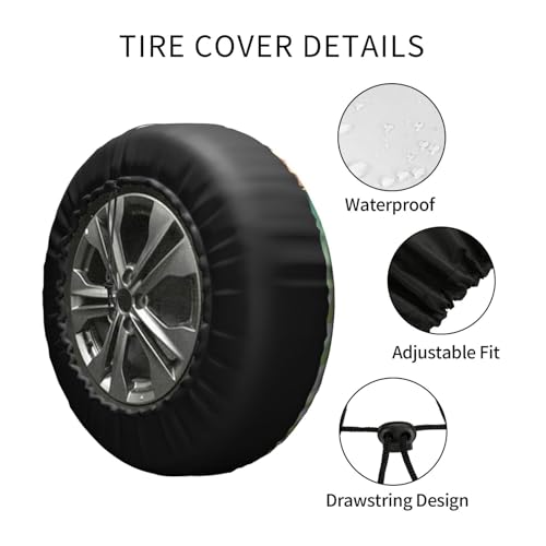 Image of Funny Cat Spare Tire Cover Wheel Protector Weatherproof Wheel Cover Universal Decorative Accessories for Camper RV SUV Travel Trailer 16 inch