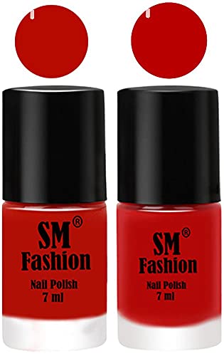 Image of Long Lasting Nail Polish | Nail Paint Combo 7 ml Each) - Set of 2 Red Orange-Red