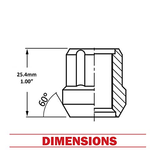 Wheel Accessories Parts Set Of 20 Chrome 9/16 Spline Lug Nuts Open End Cone Seat Bulge Acorn Small Diameter Locking Lugs 9/16"-18 Thread, 1" Length Wheel Lug Nuts With Key (20, Chrome) #TOP1