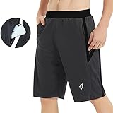 D-Bonex Men's 9'' Athletic Workout Shorts with Zip Pockets, Quick Dry Loose-Fit Gym Pants for...