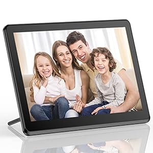 WiFi Digital Photo Frame 8 Inch 1920X1080P Touch Screen, Smart HD Display, 16GB Storage, Picture Frame Share Photos Videos via App, Email, Cloud Black