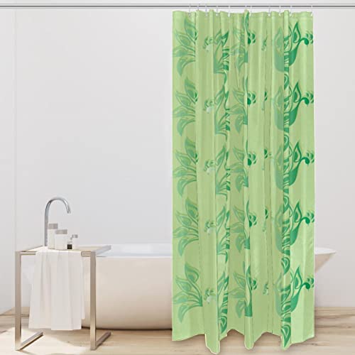 Rideau de douche paon vert lavable grand format avec crochets de fixation - 3