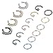 LOYALLOOK 20G 16PCS Stainless Steel Fake Septum Ring Nose Hoop Piercing Clicker Ring Septum Retainer Set Body jewelry Piercing
