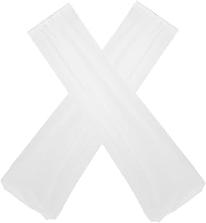 2pcs White Semi Sheer Curtains Window Drapes for Living Bedroom Kitchen Light Filtering Privacy Panels with Thick Texture