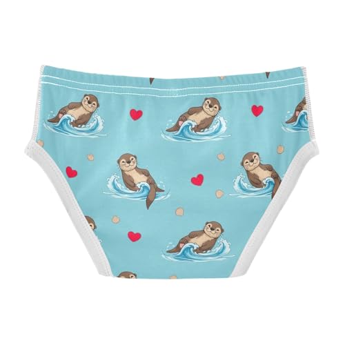 CHIFIGNO Cute Otter Blue Boy Briefs Cotton Boys' Underwear Breathable Soft Briefs Underwear2