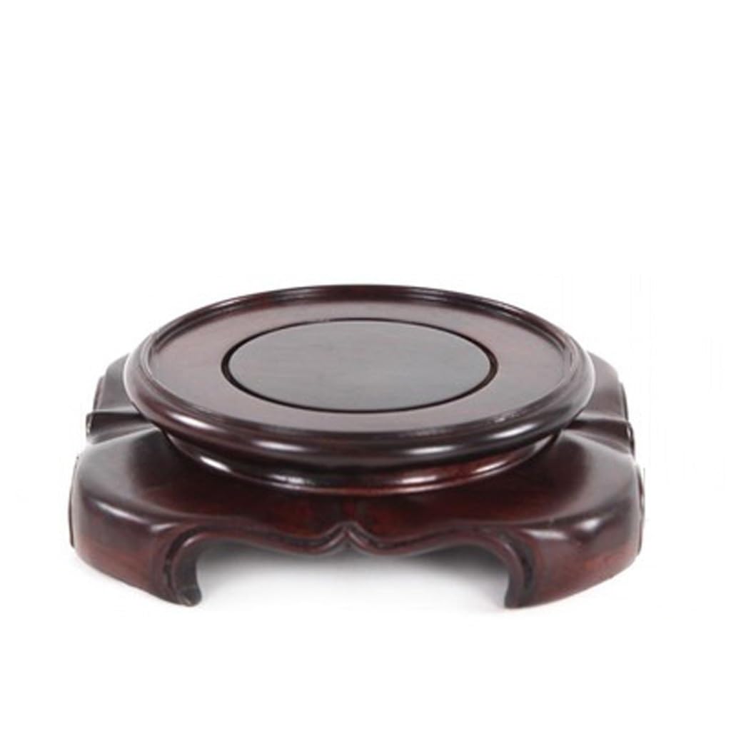 MPOPO Bonsai Pedestal Round Wooden Display Base Small Teapot Bonsai Vase Strange Stone Stand Home Office Decoration Vase Display Stands Pedestal Base(A)