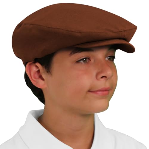 Ben Hogan Flat Newsboy Ivy Hat, Gatsby Golf Cap - Solid Brown Microfiber - Thumbnail 4