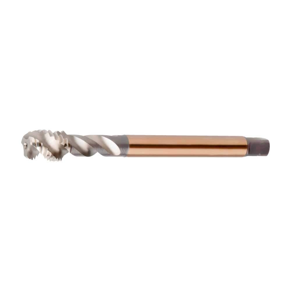 Dormer EX006H Powdered Metal Steel Spiral Flute Threading Tap, Gold Oxide Finish, Round with Square End Shank, Modified Bottoming Chamfer, M4-0.70mm Thread Size, 4.5mm Shank Diameter (Pack of 1)