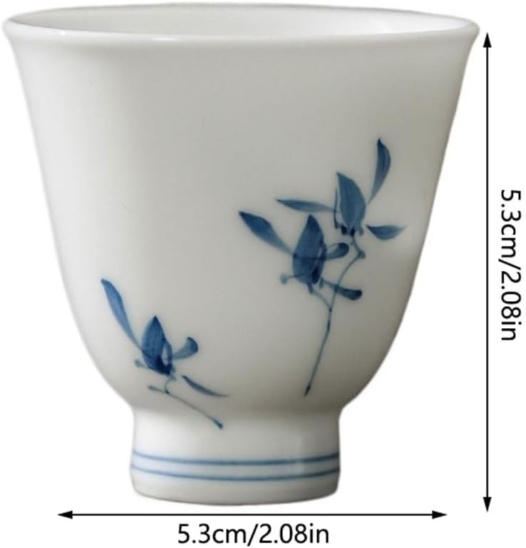 GSOUL Kungfu Tea cup Afternoon Tea Household Cups Hand-painted Butterfly Orchid Ceramic Home Office Kung Fu Set Small Tea Cups