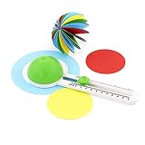 Cortador Circular de Papel, Cortador Circular rotativo, Recortador de Papel, Papelería Hecha a Mano, Herramienta de Corte para Tarjetas de felicitación DIY (Verde, 3 Cuchillas)