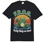 F.R.O.G. Fully Rely On God Peaceful Frog Comfort Colors Adult Heavyweight T-Shirt