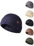Joligiao Gorro Invierno Hombre Gorro de Punto Invierno Unisex Beanie Diseño Clásico Cuffed Mujer Gorras Hombre con Vuelta Suave y Elástico Gorras Cálidos para Clima Frío Deporte Bicicleta Estilo Retro