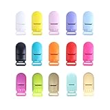 15Pcs Pacifier Clip Holder Plastic Baby Binky Clips for DIY Dummy Teether -Keep Pacifiers and Mittens Secure with Paci Clip Mix 15 Colors