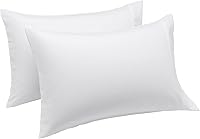 Vista 3 de Yaxa Basics Juego de 2 Fundas de Almohada King - Microfibra Ligera, Súper Suave de Fácil Cuidado, Blanco Brillante, 40" L x 20" A, Almohadas No