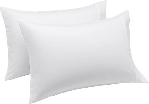 Miniatura 3 de Tienda Basics - Fundas de almohada de microfibra livianas y suaves de fácil cuidado, paquete de 2, tamaño King, color blanco brillante.