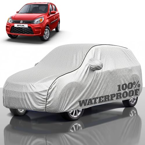 Image of Premium Polyester Car Cover Alto 800 All-Weather Protection from Rain, Dust & Sun | UV Resistant Fabric | Full Body Secure Fit for Outdoor & Indoor Parking Silver
