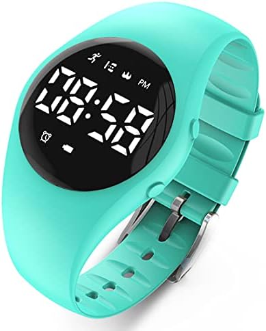 Led Digital Pedometer Watch, Digital Steps Tracker, Non-Bluetooth, Vibrating Alarm Clock, Stopwatch, Great Gift for Children Teens Girls Boys Women (Green)