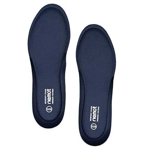 riemot Memory Foam Insoles for Men and Women,Replacement Shoe Inserts for Sports Shoes,Trainers,Sneakers,Work Boots and Walking Shoes, Men Navy UK9/EU43