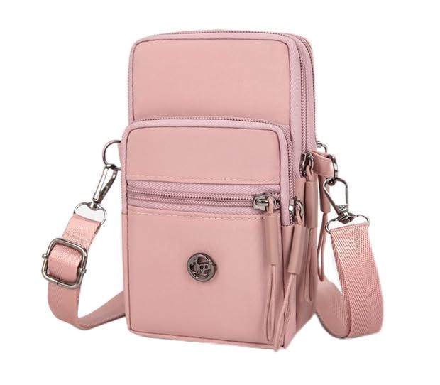 Mayoii Small Bags for Women Men, Waterproof Crossbody Bag with 4 Pockets, Lightweight Chest Shoulder Sling Bag for Travel, Hiking, Everyday Use (Pink)
