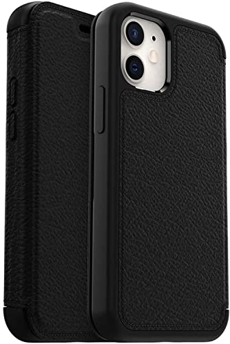 OtterBox Strada iPhone 12 Mini étui en cuir véritable noir étain haut de gamme