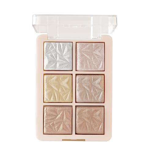 MARS Glowzilla 6 Colour Highlighter Palette | Ultra Blendable & Long Lasting | Blinding Glow (12.0gm) (Shade-01)