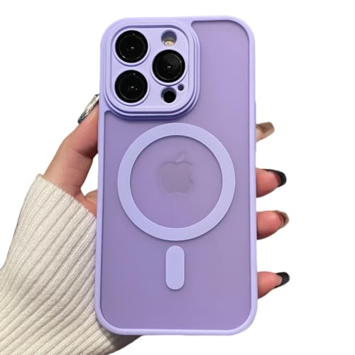 FTTFFLL ���O�W���A���[ �}�b�g �N���A �A�[�}�[ �ϏՌ��P�[�X iPhone 16 15 14 13 12 11 Pro Max 16 Plus�p ���C�����X�[�d���C�J�o�[(iPhone 15/LightPurple�p)