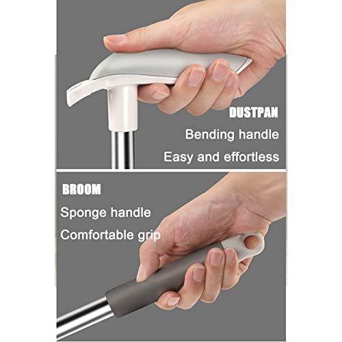 YEDECOR Kehrschaufel- und Besen-Sets, Langstieliger Besen und Kehrschaufel, Weiche Kehrbürste mit aufrechter Kehrschaufel-Kombination für die Reinigung der Küche im Innen- und Außenbereich,White – Bild 6