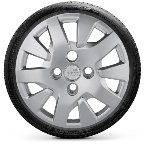 Kit 4 Calotas Ka 2019 2020 Aro 14 Prata Cubo Baixo Grid