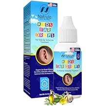 Natrulo Natural Ear Drops for Kids Ear Infection Treatment Organic Children Ear Oil Drops Relieves Ear Aches, Itchy Ears, Infections, Swimmers Ear, Loosens Wax Kids Safe, Made in USA