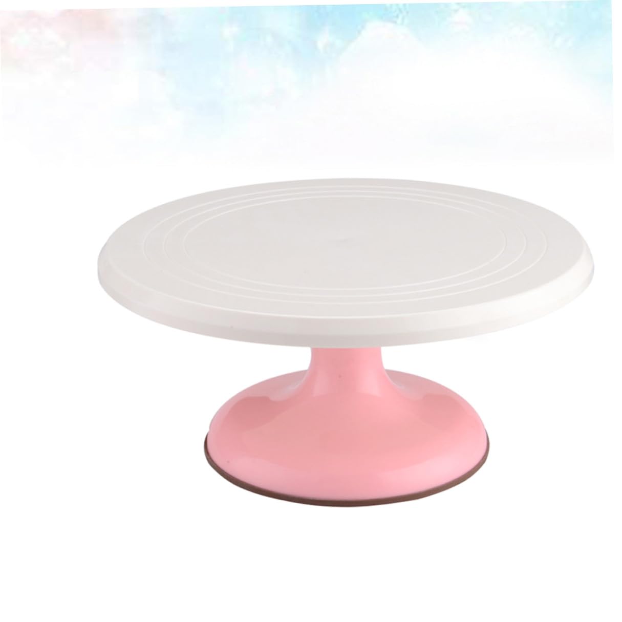 Artibetter Plato Rotatorio para Tartas Redondo Manual de Plástico Rosa