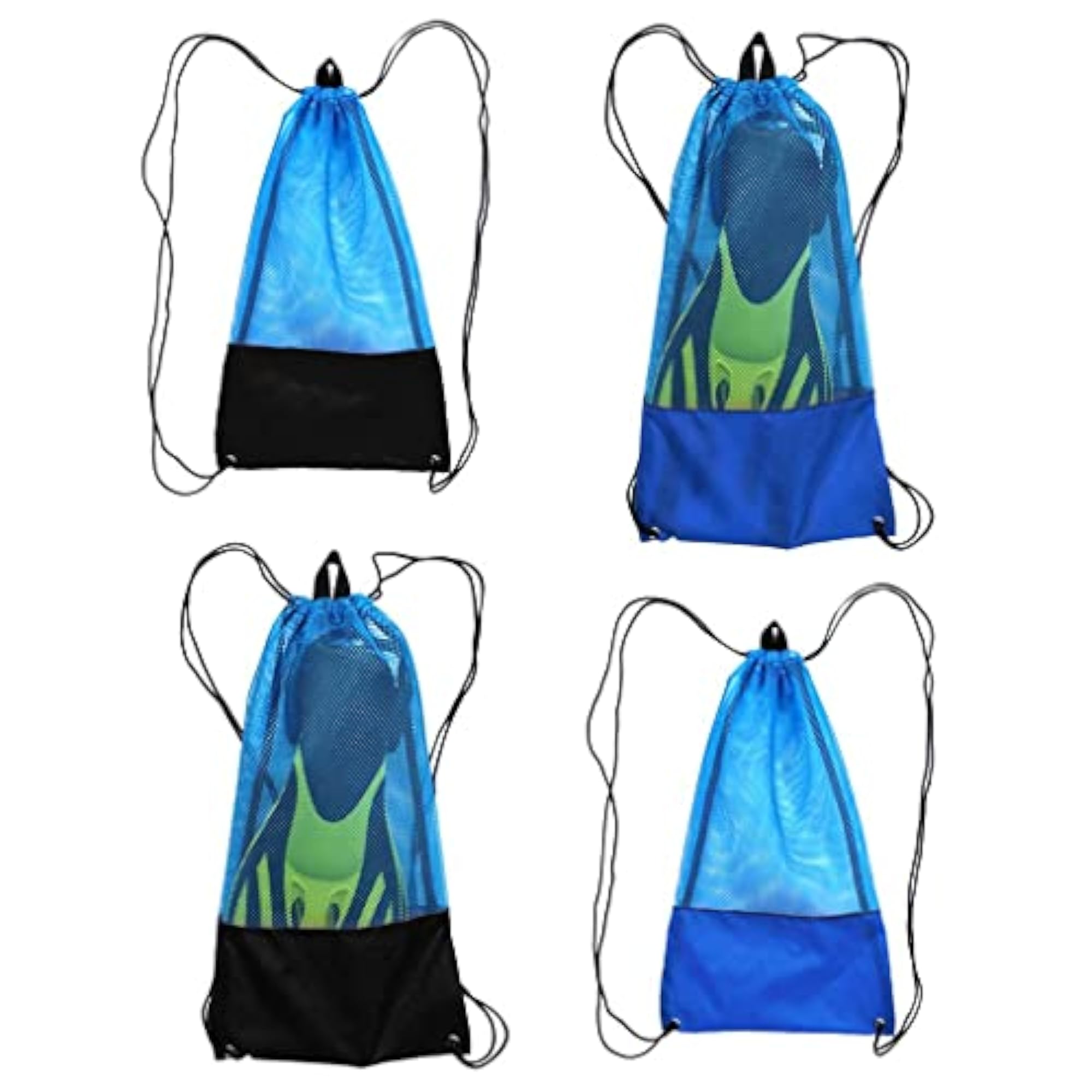 2 Pieces Mesh Drawstring Backpack for Beach Travel