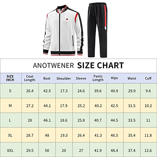 Anotwener Track Sweat Suits For Men Set Sweatsuits 2 Piece Sets Warm Up Tracksuit Jogging Suit Joggers Two Piece Outfits Jacket And Pants Sport Fashion Running Clothing White 140-Xl #TOP5