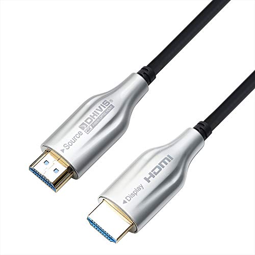 Image of DHIVIS 4K Optical Fiber HDMI 2.0b,10 Meters, Speed 18Gbps- 4K 60hz - HDCP 2.2, HDR 10 and Dolby Vision, (Pixel Series)