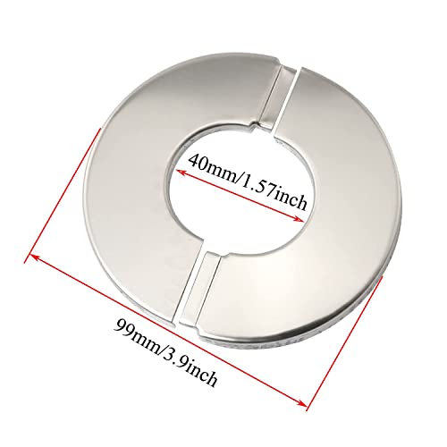 Image of 2pcs Wall Split Flange, Stainless Steel Round Escutcheon Plate Wall-mounted Water Pipe Cover Accessories for 41mm Diameter Pipe