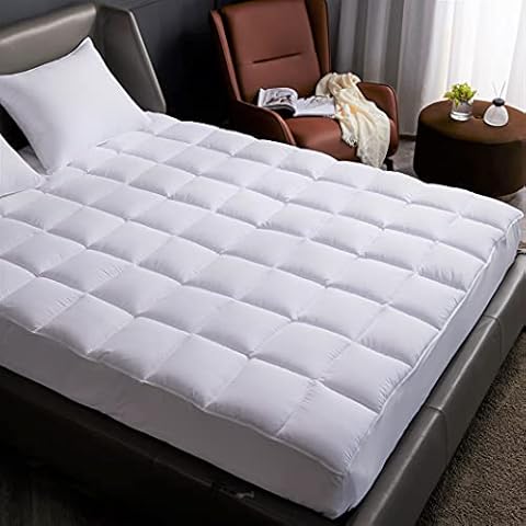 Seward Park Twin XL Mattress Pad Cooling Breathable Quilted Mattress Topper Fluffy Fitted Deep Pocket Pillow Top Mattress Cover for College Dorm Extra Long White Cover