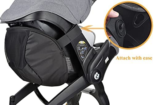 AIDIER Clip-On Opbergtas Compatibel met Doona Kinderwagen Autostoel, Exclusieve Antislip Rits Snap-On Wandelwagentas… - Image 3