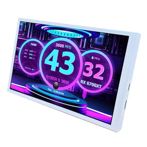 Image of VSDISPLAY 8 Inch Mini LCD Monitor IPS 1280x800 Small Portable Monitor,White | with Mini H /D Interface,for DIY Secondary Display /PC Case Internal Screen