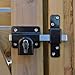 GateMate Long Throw Gate Lock 1490106, Euro Profile Gate Lock for Sheds, Gates & Garage Doors, Keyed Outside & Inside Thumb Turn, 316 Stainless Steel, for Wooden Gates & Doors Up to 2” (50mm), 5 Keys