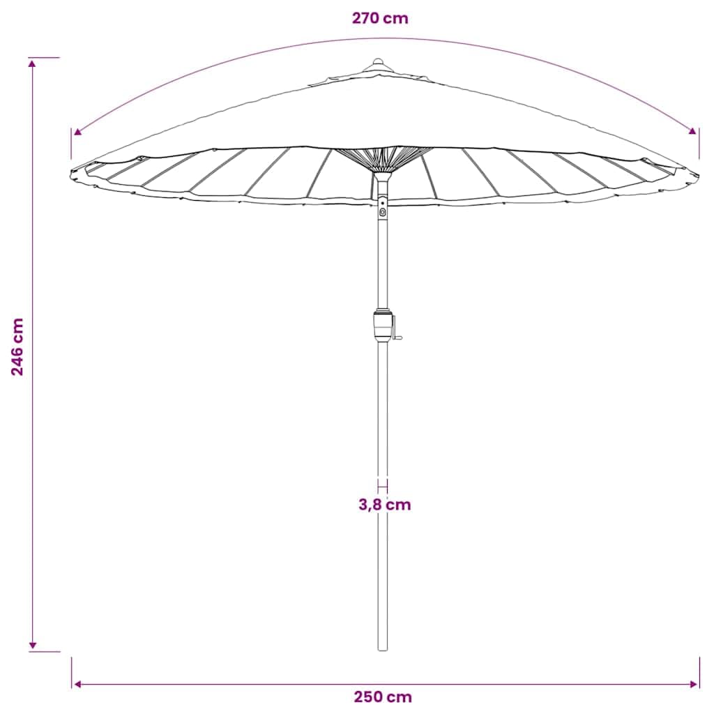 SYDE Parasol ogrodowy taupe 270 cm z korbą