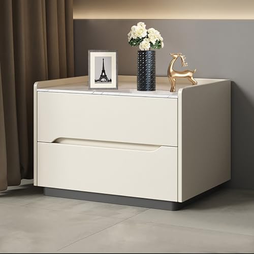 Table de chevet de chambre moderne blanche commode en bois d'ardoise - 2