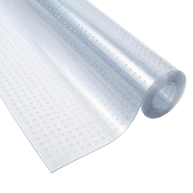 Bargain House Clear Heavy-Duty Vinyl Carpet Protector Mat – Waterproof Plastic Runner for Home Office Hallway Kitchen – Anti-Slip Floor Guard Sheet 21 Inch or 54 CM - 18FT