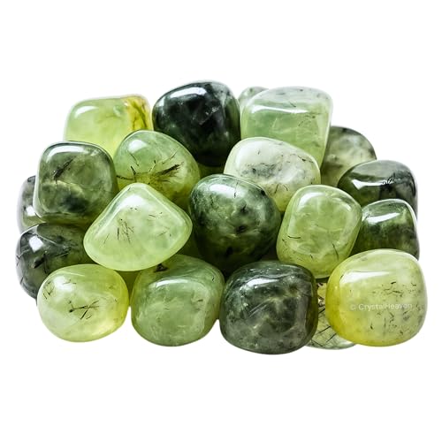 Image of Certified Prehnite Crystal Healing Tumbled Stone, Natural Polished Crystals for DIY Crafts, Manifestation, Meditation, Pooja Feng Shui and Reiki Healing (30 Grams)