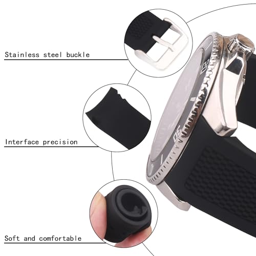 FACLE Men's silicone watch strap Compatible with casio MDV106-1A AMW320R by FACLE - Used condition - Image 3
