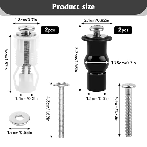 TNEDFOD 4 Stück WC Sitz Befestigung von Oben Toilettensitz Behoben, Expansionsschraube Toilettensitz Befestigung für Toilette Top Montage Schrauben Zubehör, Robustes Schraubenset für Toilettensitze