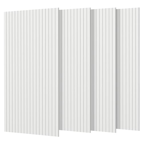 Rdutuok 4 Stücke Akustikplatten 120x60x0.9 cm Kante Hochdichte Akustik Panel Schallschutzpaneele Schallabsorber Schallschutz für Tonstudio Büro Studio und Wanddekoration Weiß