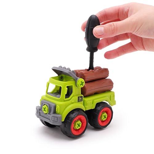 Toyland® 4er-Set – 11 cm (4,3 Zoll) DIY-Landwirtschaftsfahrzeuge und Schraubendreher – Bauen Sie Ihre eigenen Landwirtschaftsfahrzeuge zusammen und Bauen Sie sie – Spielzeug-LKW