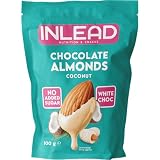 INLEAD - Chocolate Almonds | Mandeln mit feiner Schokolade & knusprigem Crunch | Ohne Zuckerzusatz & ohne Palmöl | Smarter Snack für Unterwegs (White Choc Coconut - Weiße Schoko Kokos)